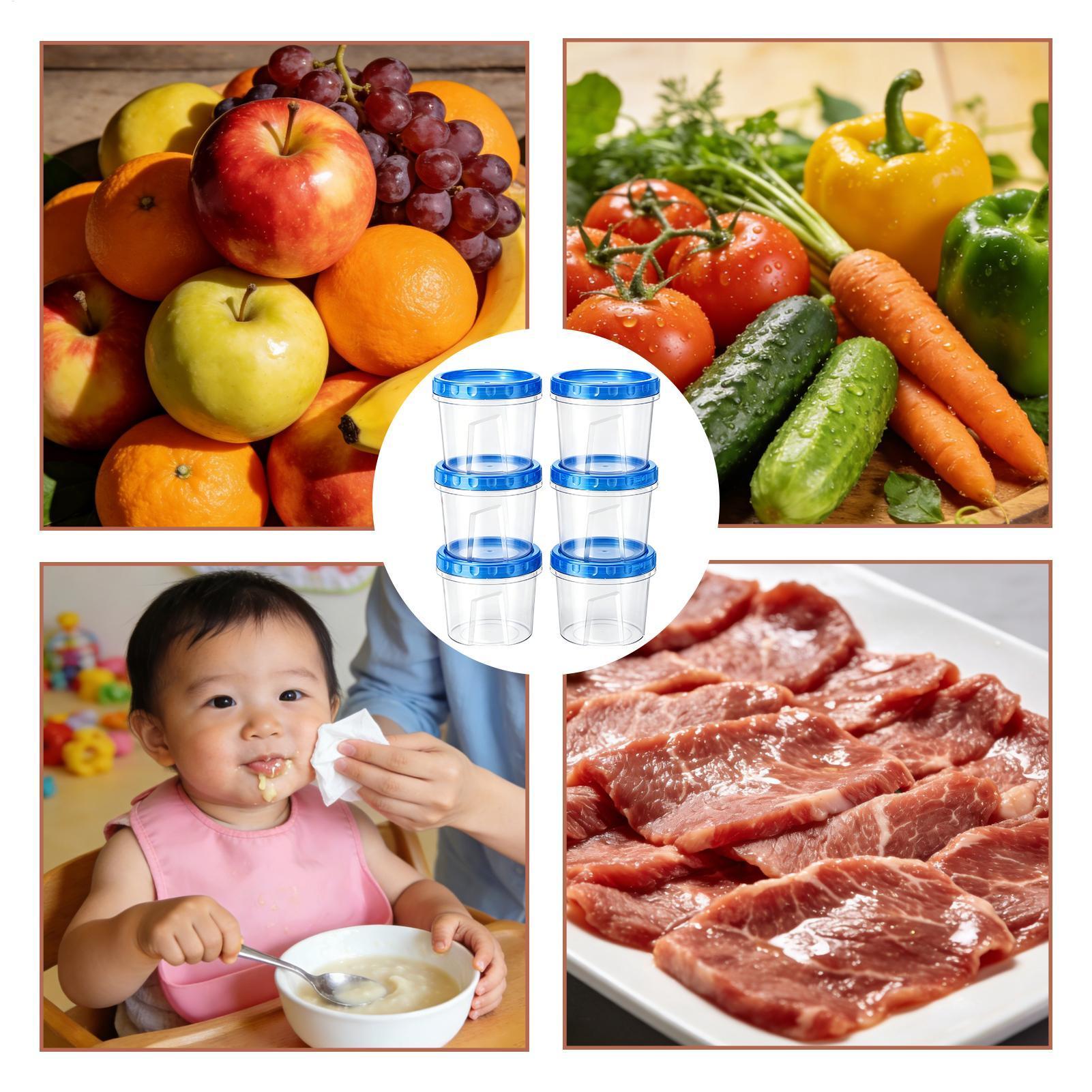 Food Storage Containers - Контейнеры для заморозки продуктов, 6 штук,