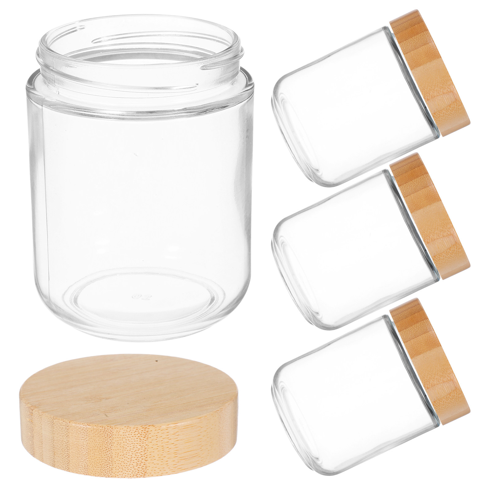 Food Storage Containers - 4 шт. прозрачных стеклянных банок с