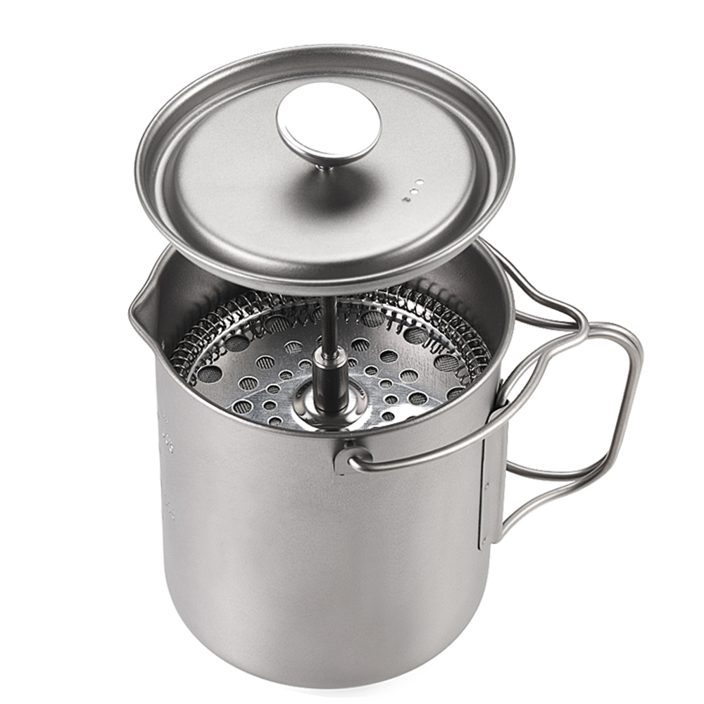 French Press Coffee Maker - Титановая кофейная чашка Lixada 750 мл,