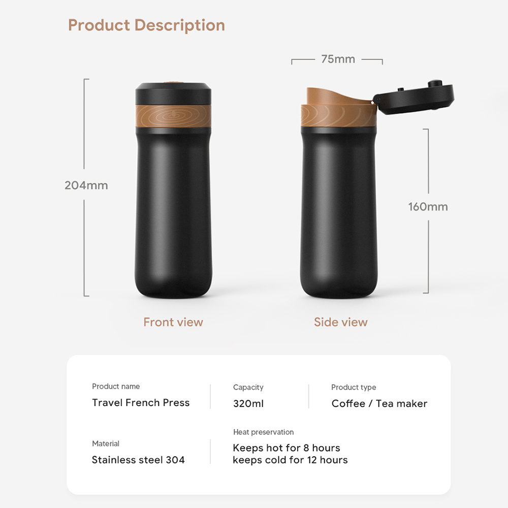 ICafilas 320 мл портативная ко – обзор и цена French Press Coffee Maker