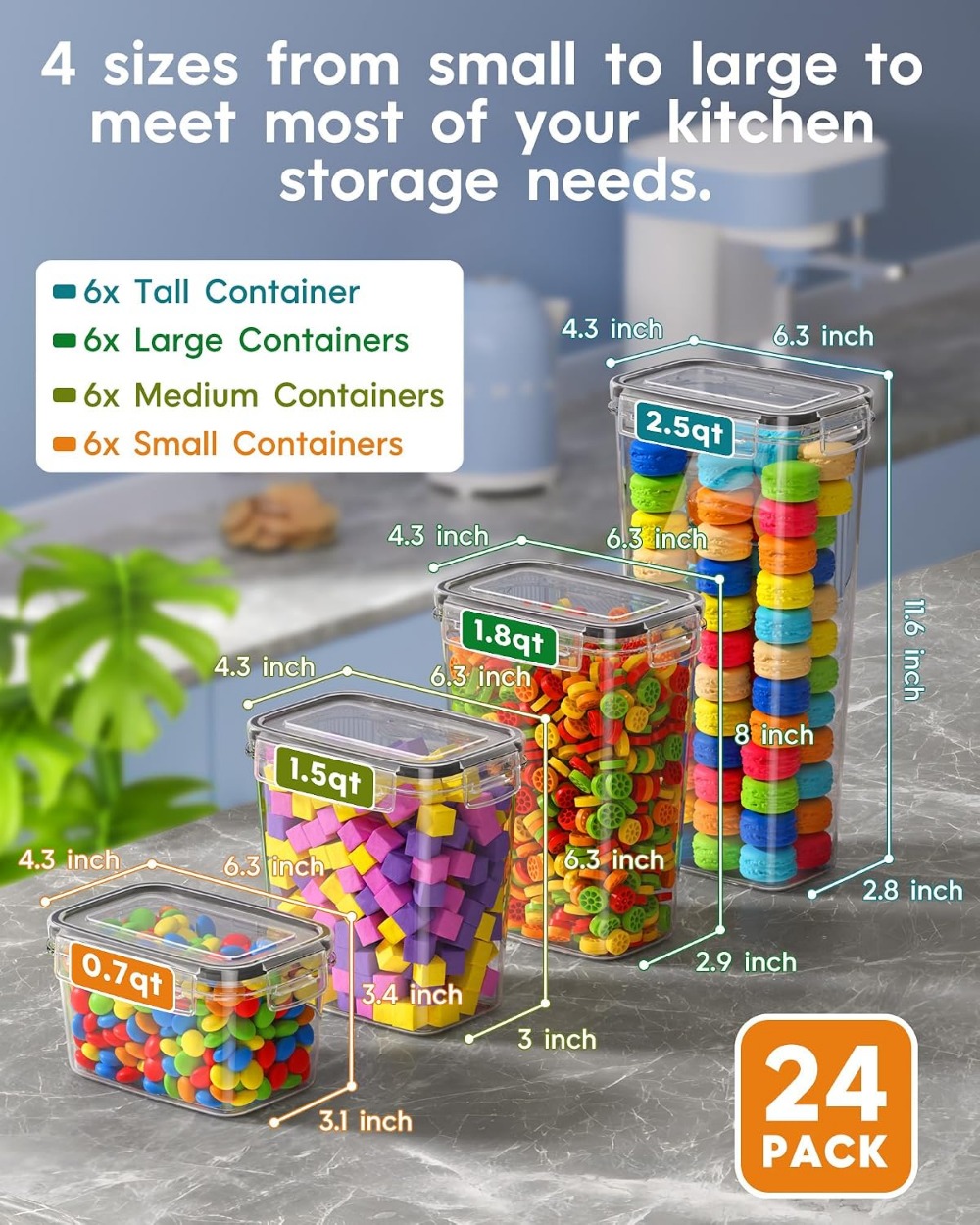 24 герметичных контейнера для  – обзор и цена Food Storage Containers